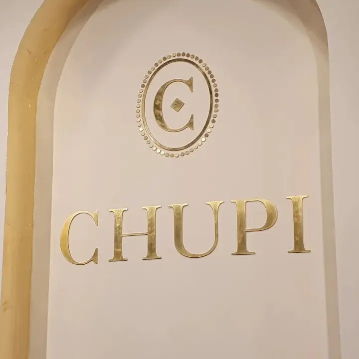 Liquid metal finish on display at Chupi flagship store